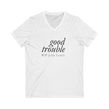 GOOD TROUBLE© - Unisex Short Sleeve V-Neck Tee