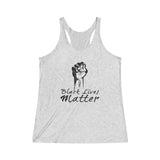 POWER BLACK LIVES MATTER© - Women's Tri-Blend Racerback Tank